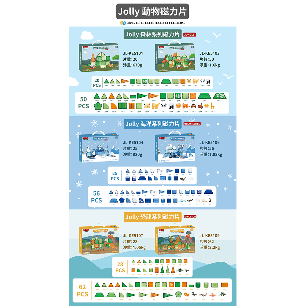 Jolly 恐龍系列磁力片 DINOSAUR
