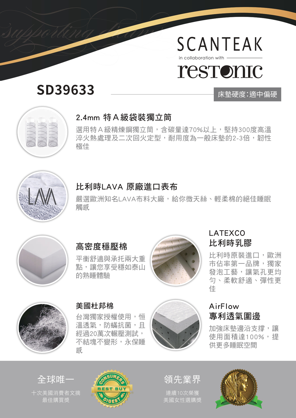 SCANTEAK 詩肯柚木 SD9633 單人加大3.5尺床