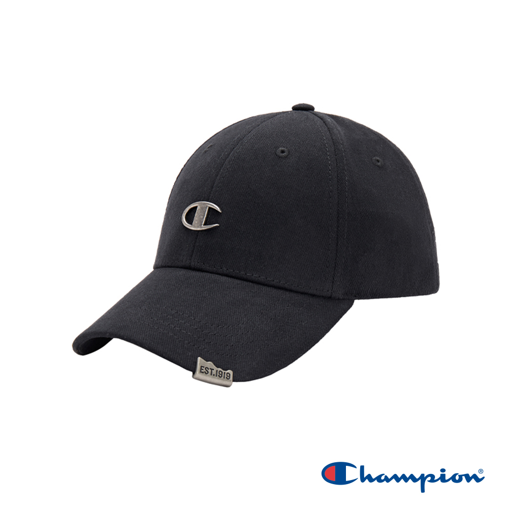 Champion 官方直營-拚色刺繡LOGO標棒球帽(黑色)