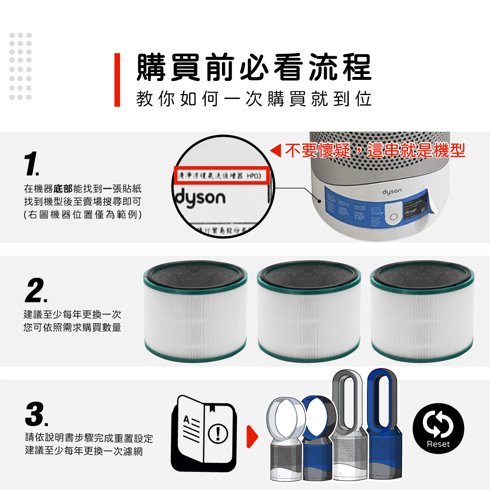 蟎著媽 濾網2入優惠組(適用 Dyson 戴森 HP01 H