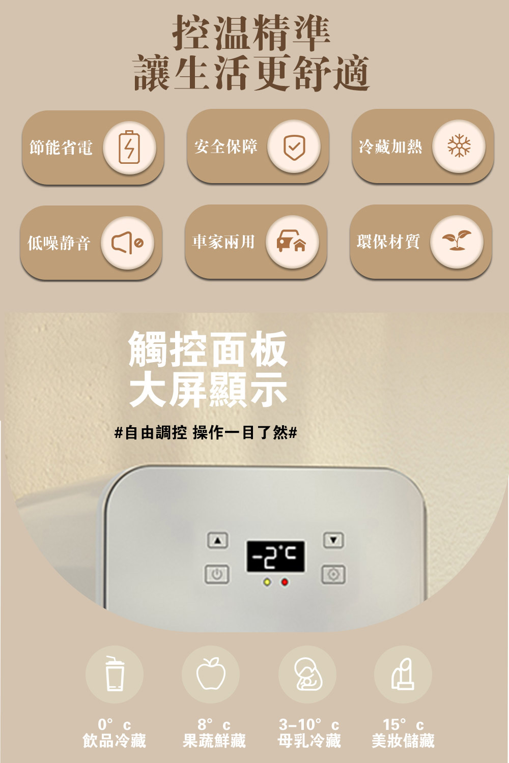 EARISE 雅蘭仕 10L電子式車用冰箱 單核無數顯 車載