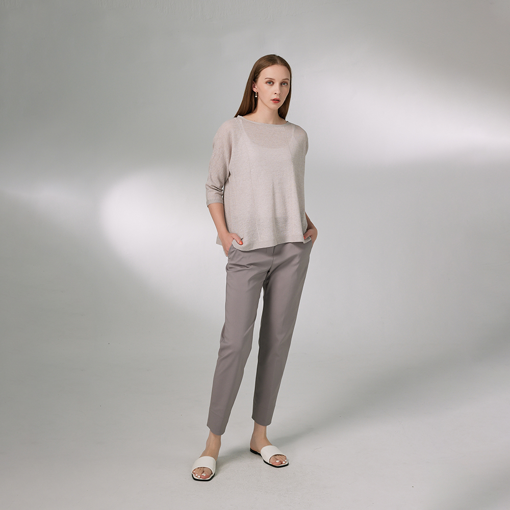 giordano ladies 24SS_不對稱設計針織上衣