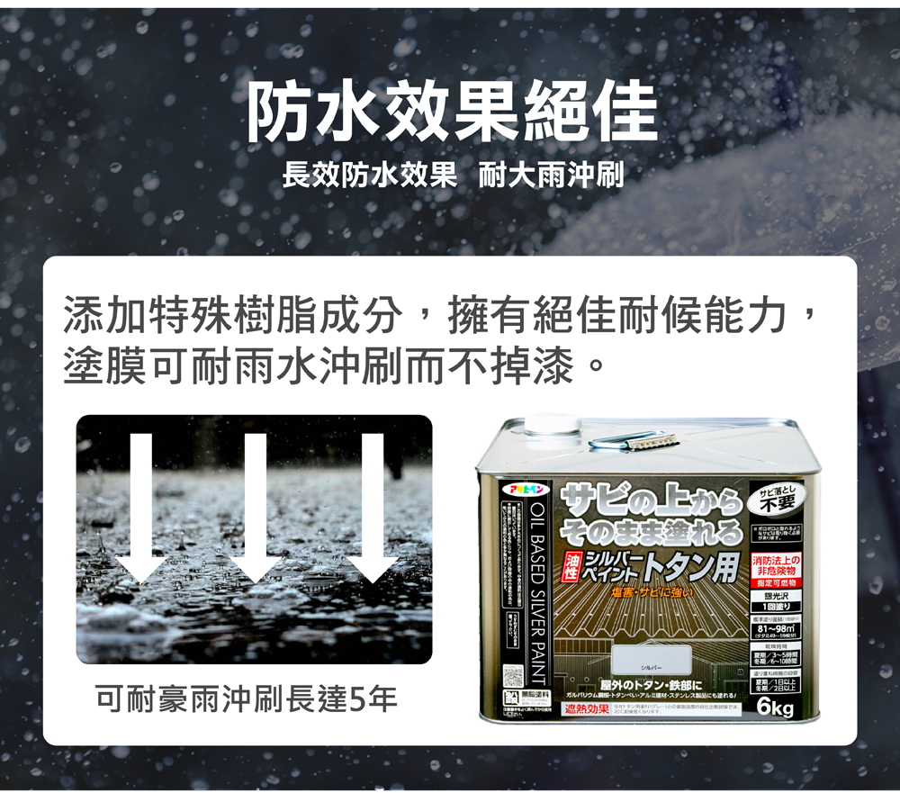 日本Asahipen】鐵皮屋防水防鏽反射隔熱漆3KG 可施工13坪(屋頂隔熱漆