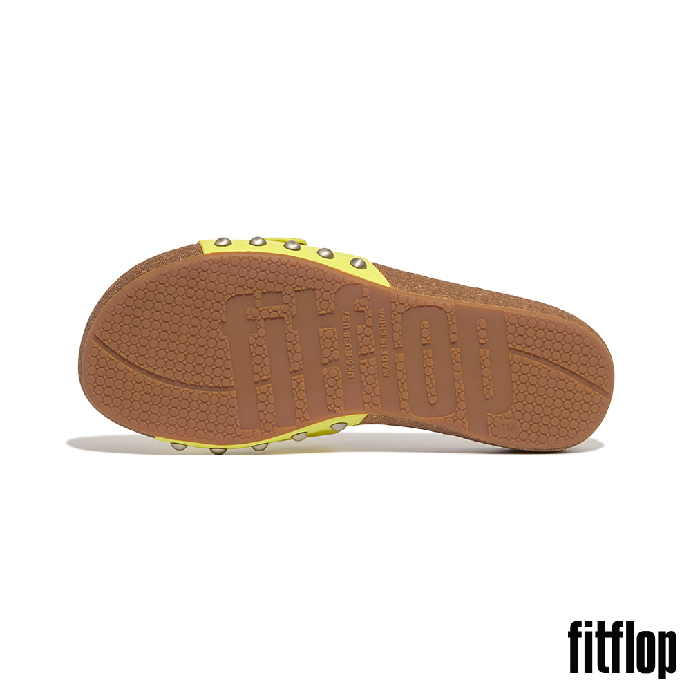 FitFlop 可調式扣環金屬皮革涼鞋(檸檬綠)好評推薦