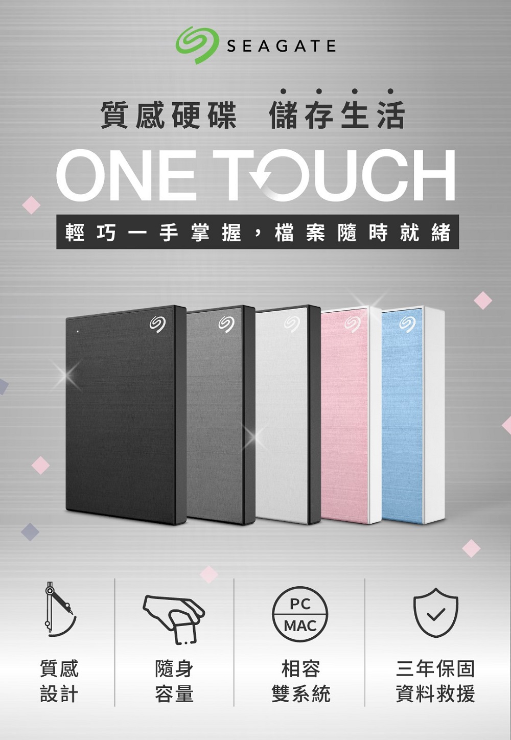 SEAGATE 希捷 2入組 ★ One Touch 4TB