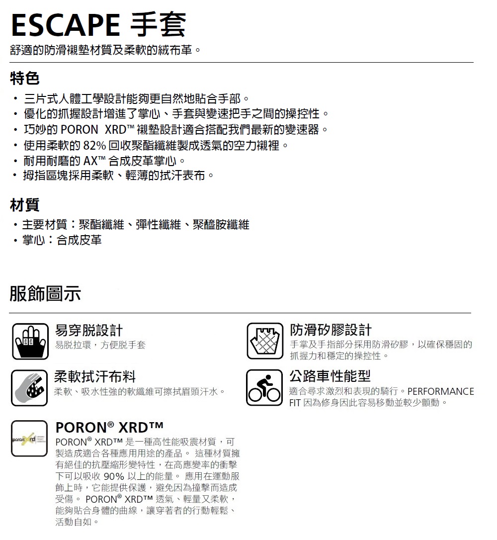 SHIMANO ESCAPE 男款半指手套 藍色優惠推薦