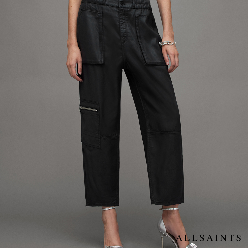 ALLSAINTS HAILEY 漆皮高腰直筒牛仔褲 WE0