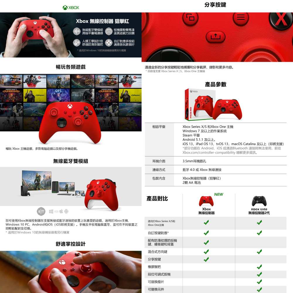 Microsoft 微軟 XBOX 原廠無線控制器 手把 P