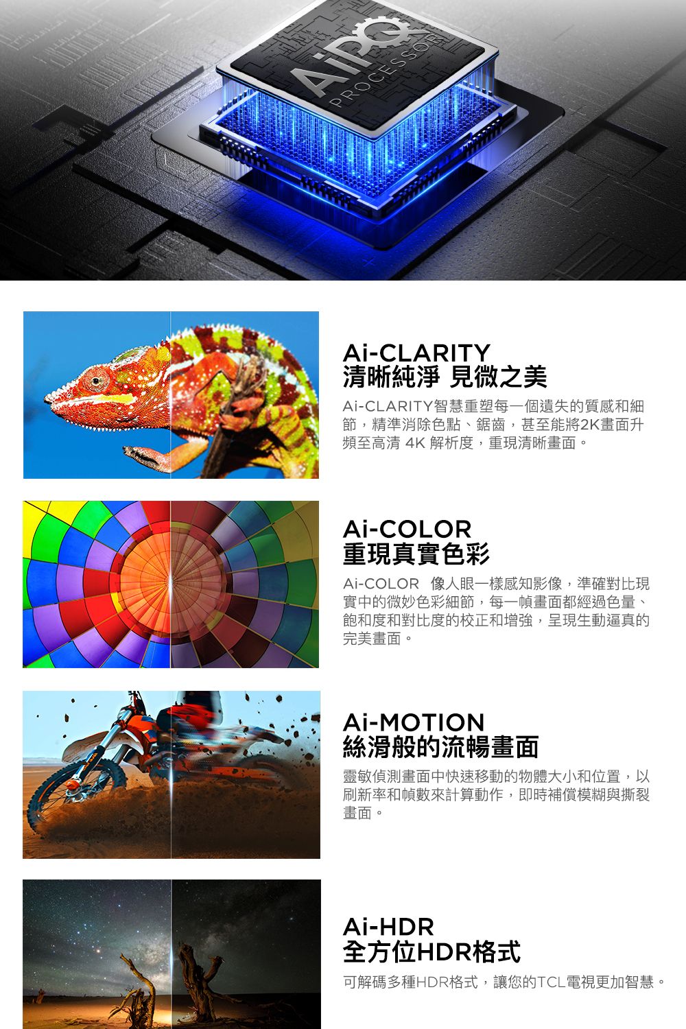 可解碼多種HDR格式,讓您的TCL電視更加智慧。