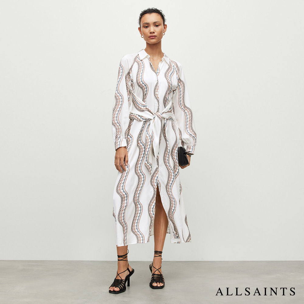 ALLSAINTS LETICIA 人造絲印花襯衫洋裝 WD