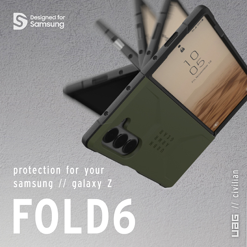 UAG Galaxy Z Fold 6 耐衝擊簡約保護殼-黑