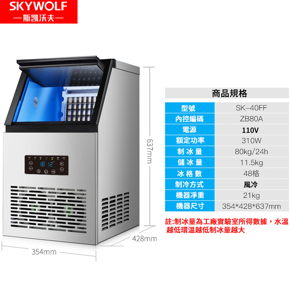 註制冰量為工廠實驗室所得數據,水溫
