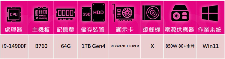 技嘉平台 i9廿四核心RTX 4070 TI SUPER W