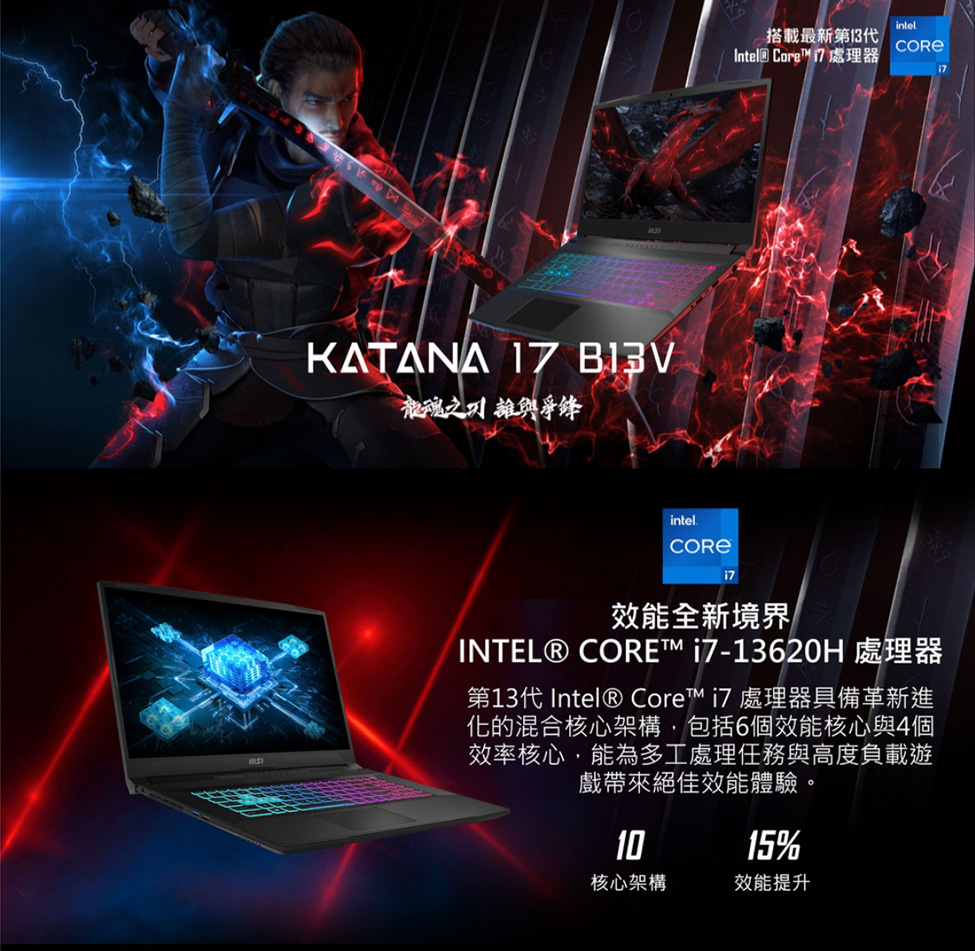 MSI 微星 17.3吋i7獨顯RTX特仕(Katana 1