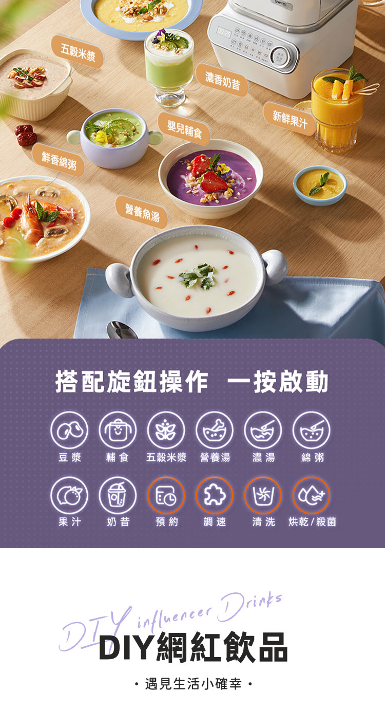 搭配旋鈕操作 一按啟動