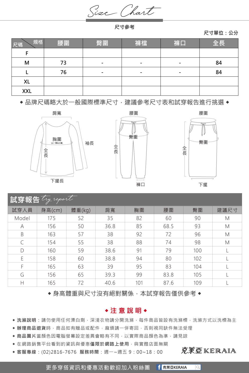 洗滌說明請勿使用任何漂白劑,深淺衣物請分開洗滌,每件商品皆設有洗滌標,洗滌方式以洗標為主