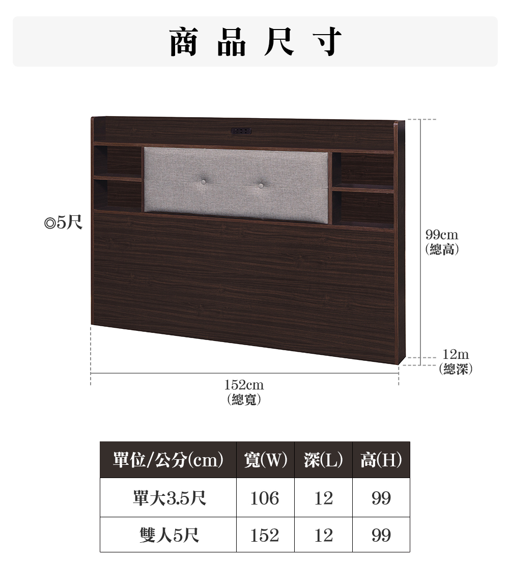 顛覆設計 二件組 貓抓皮靠枕插座床頭片+3分床底(雙人5尺)