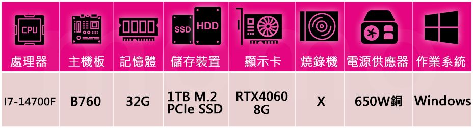 技嘉平台 i7 二十核 GeForce RTX 4060 W