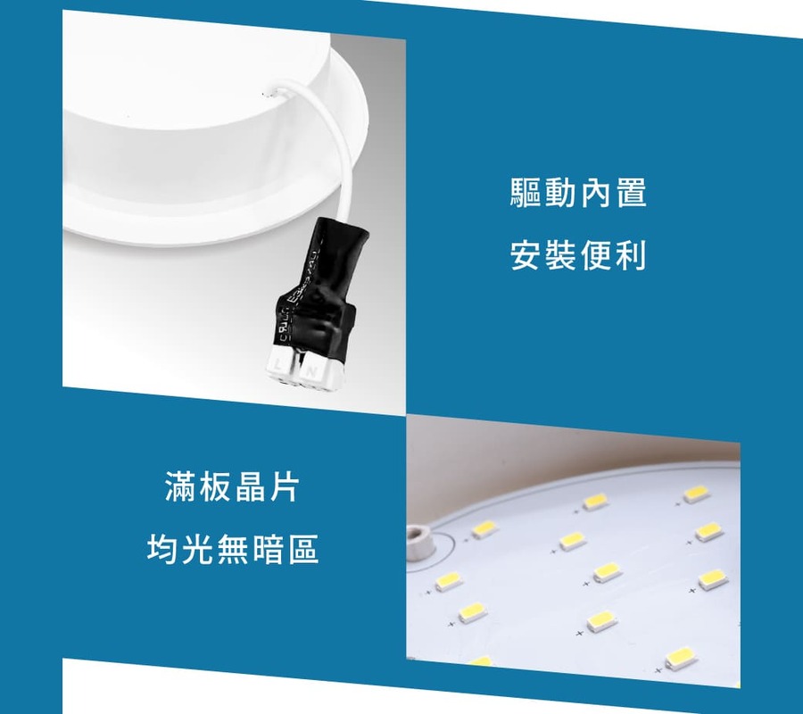 滿板晶片 均光無暗區 驅動內置 安裝便利