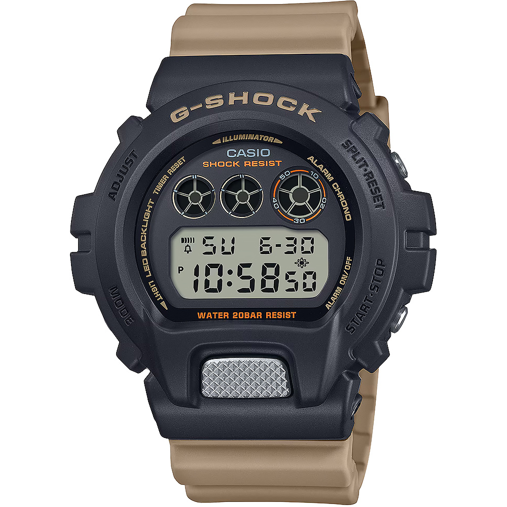 CASIO 卡西歐 G-SHOCK 卡其色系數位手錶(DW-