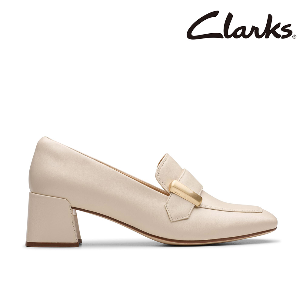 Clarks 女鞋 Nyta45 Lux 現代感方頭金飾釦高