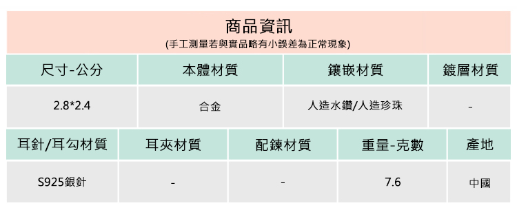 手工測量若與實品略有小誤差為正常現象