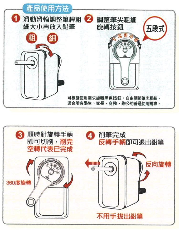 可根據使用需求旋轉黑色按鈕,自由調節筆尖粗細,