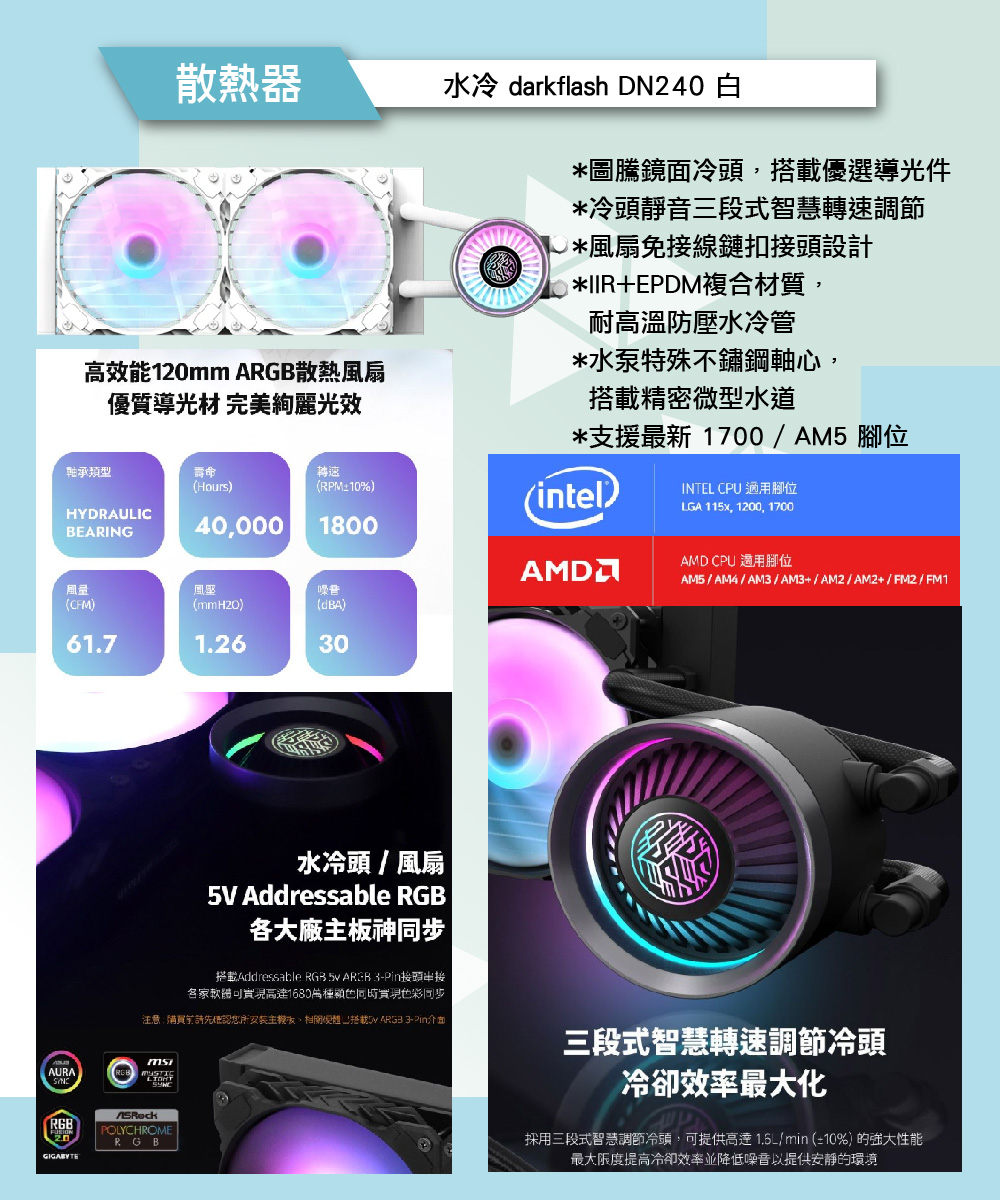 注意購買前請先應認您所安裝主辦法、相關保體搭載DW ARGB 3Pin介面