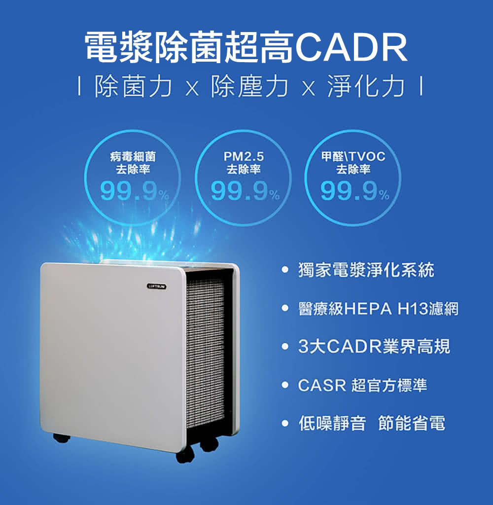 LUFTRUM 瑞際 電漿除菌空氣清淨機BC600(雷神清淨