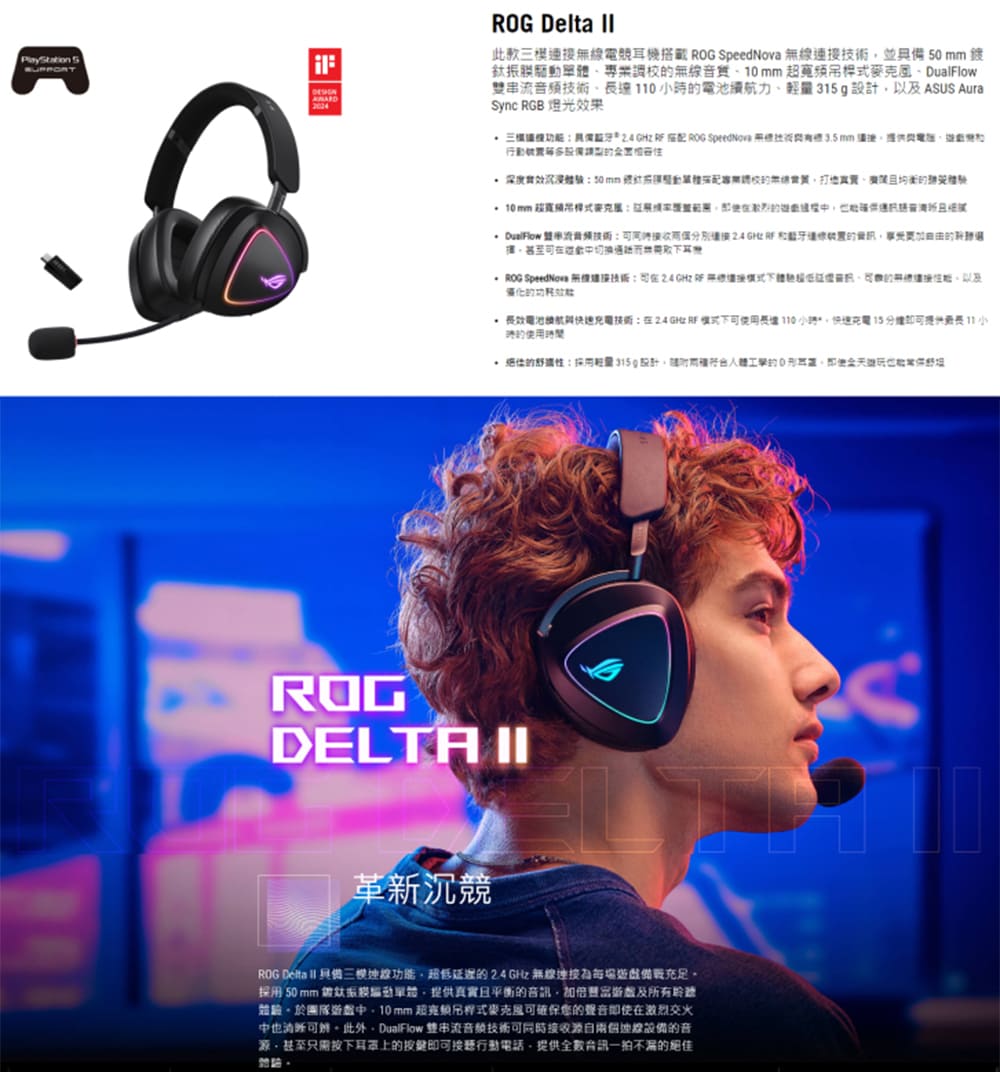 DualRow 雙示清音頻技術可同時接收兩個分別達2.4GHz RF 和藍牙連線網置的資訊,享受更加自由的聯還