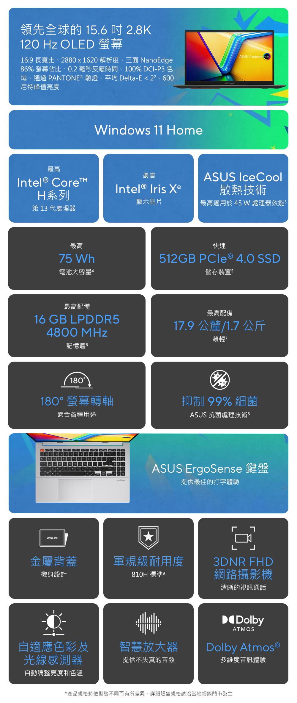 169 長寬比、2880x1620 解析度、三面 NanoEdge