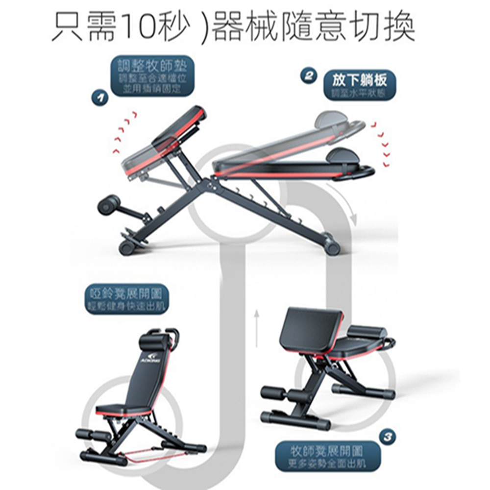 adking旗艦店 啞鈴凳臥推 家用健身椅 健腹機 牧師凳 