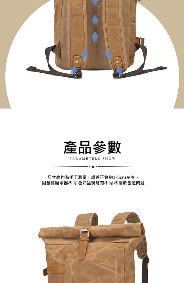 產品參數 尺寸表均為手工測量,誤差正負約15cm左右。 因螢幕顯示器不同色彩呈現略有不同 不屬於色差問題 
