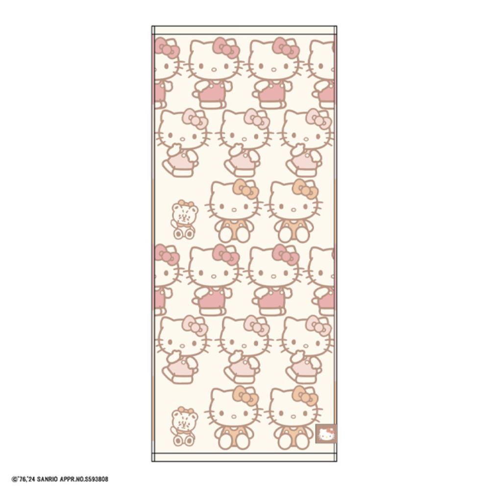 小禮堂 Sanrio 三麗鷗 34x80cm 天然色長毛巾 