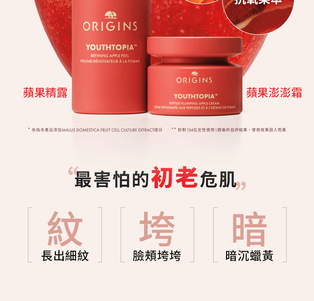 ORIGINS 品木宣言 彈潤修復乳霜/精華雙入組(蘋果澎澎