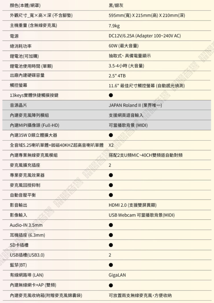 音圓 PARTY-7000移動攜帶式點歌機(瘋狂派對豪華4T