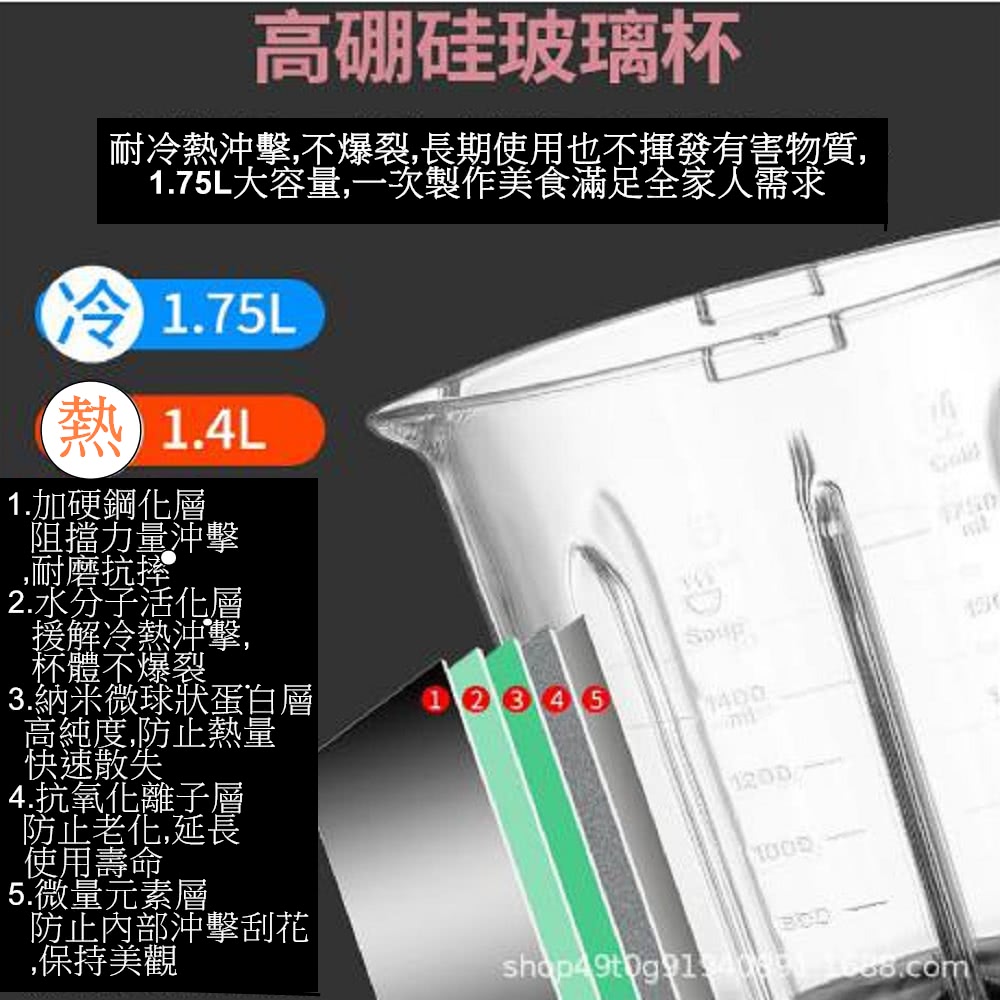 NBL 多功能 1.75L破壁機料理機豆漿機[旭帝H115]