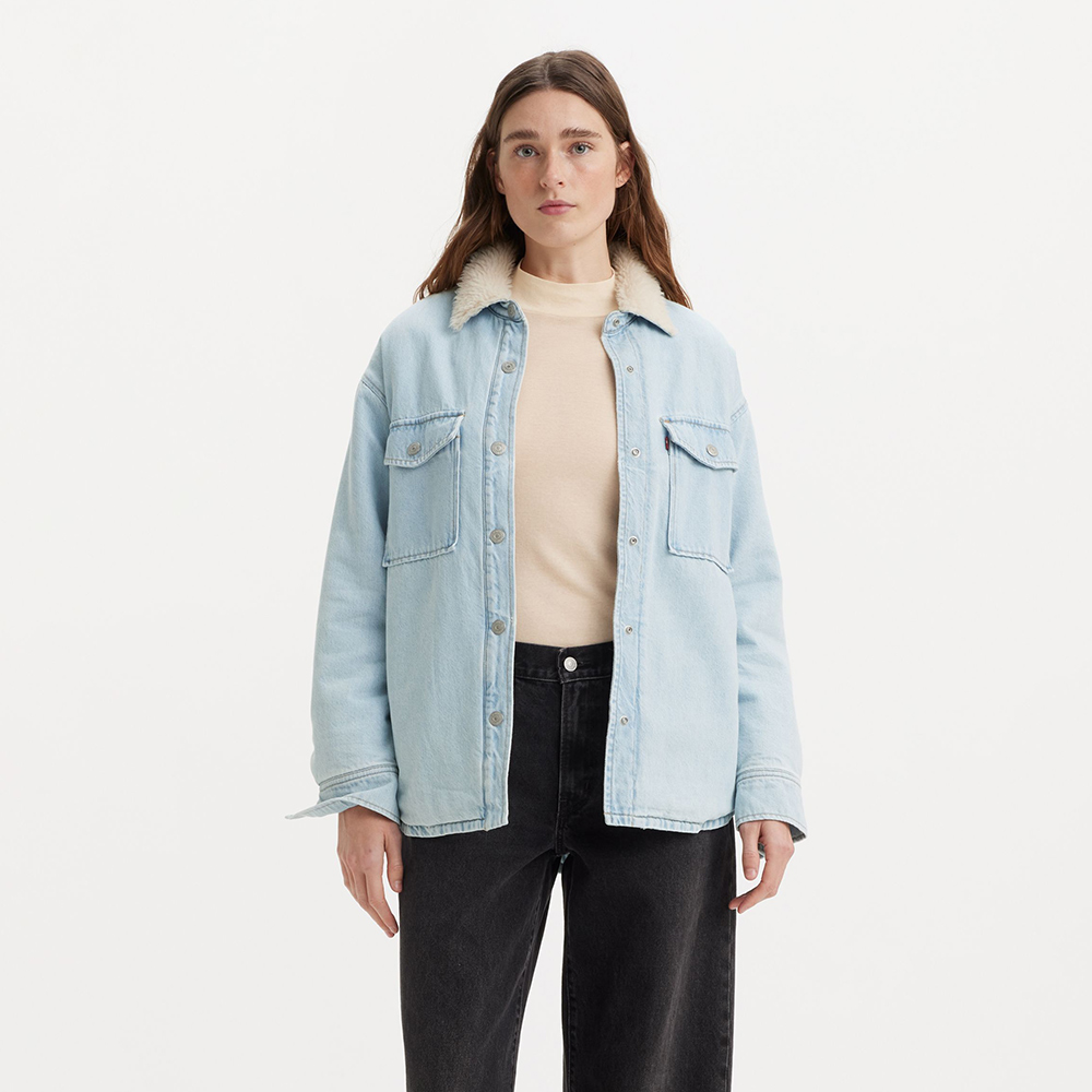 LEVIS 女款 鋪毛翻領丹寧牛仔外套 人氣新品 A7183