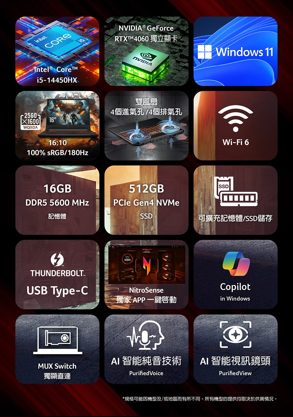Acer 宏碁 16吋i5 RTX4060電競筆電(Nitr