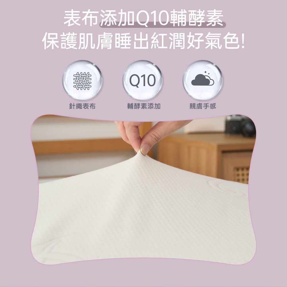 Pillove 義大利Q10美容記憶枕-1入(經典麵包型/護