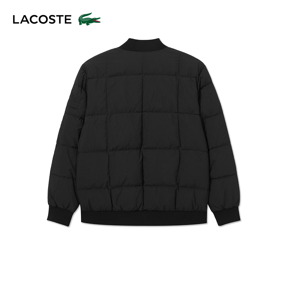 LACOSTE 男裝-車線大格紋鋪棉外套(黑色) 推薦