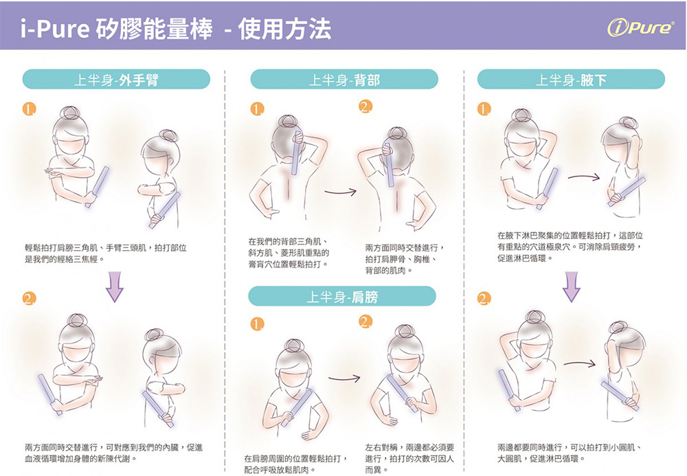 iPure 原廠貨 ipure矽膠能量棒/放鬆/運動/舒壓/