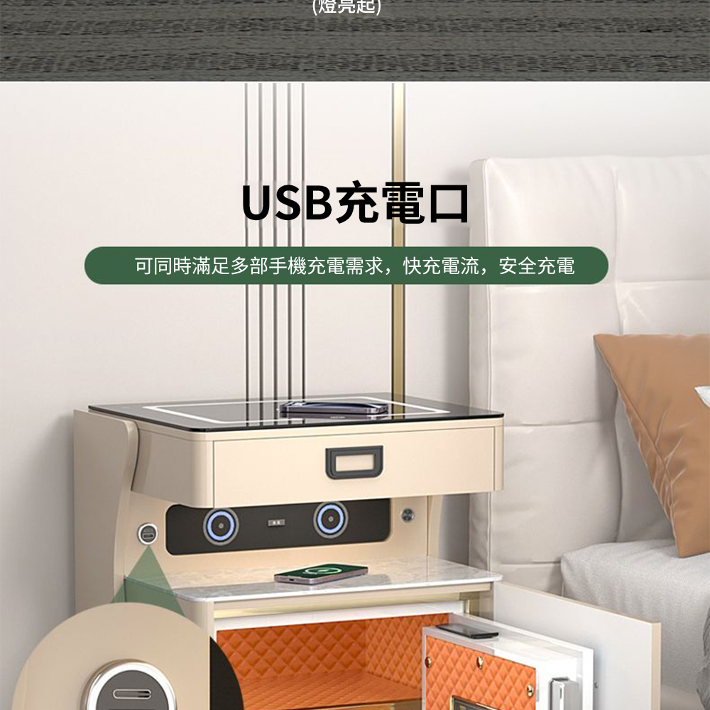 燈亮起 USB充電口 可同時滿足多部手機充電需求,快充電流,安全充電 