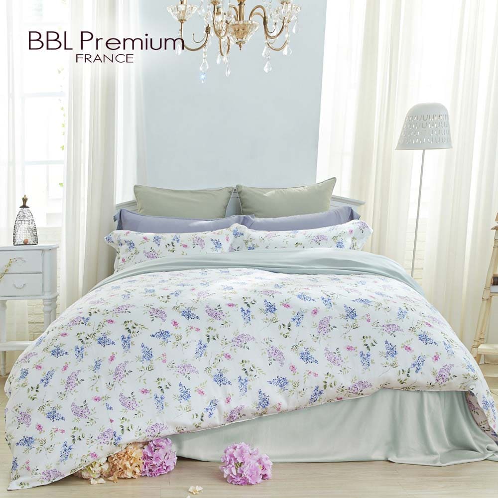 BBL Premium 100%天絲印花床包被套組-紫藤精靈