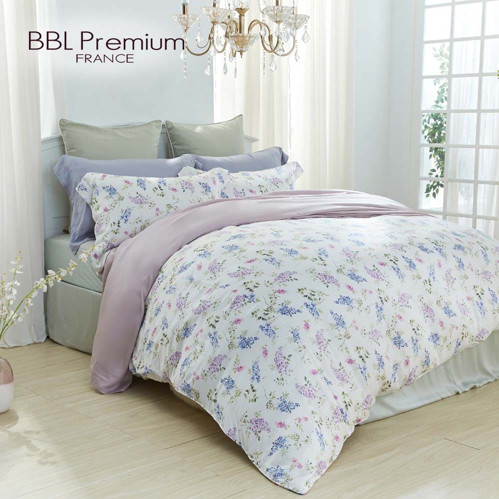 BBL Premium 100%天絲印花床包被套組-紫藤精靈