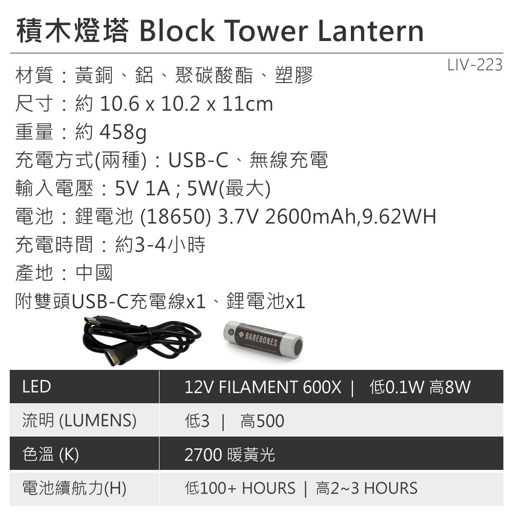 Barebones 積木燈塔 Block Tower Lan