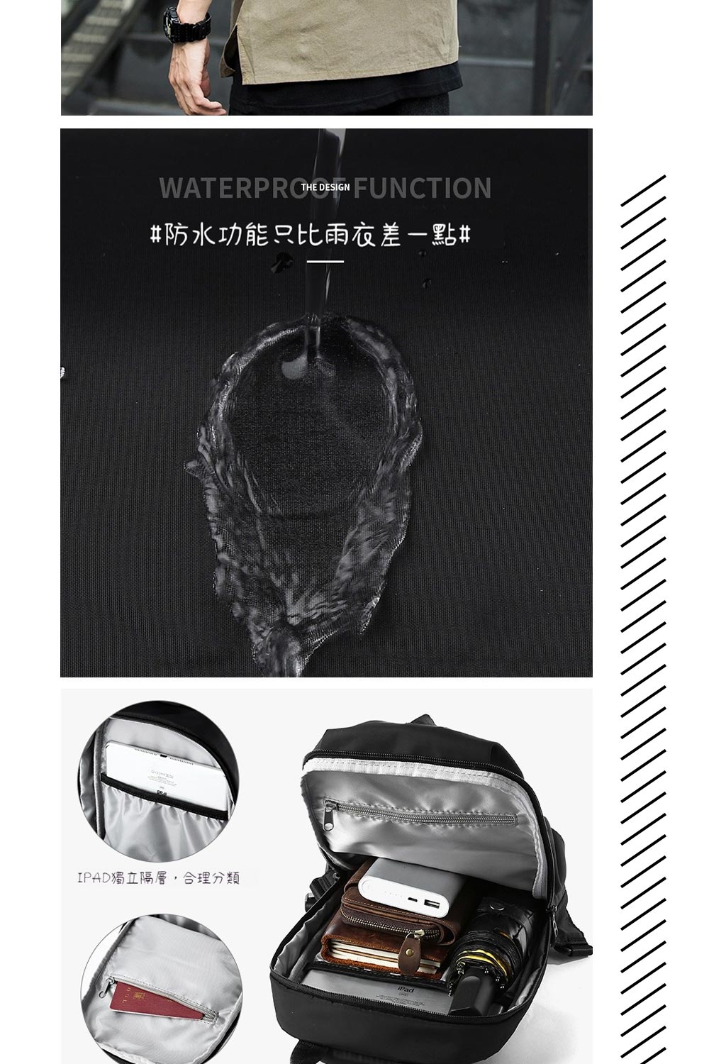 防水功能只比雨衣差一點 IPAD獨立隔層,合理分類 