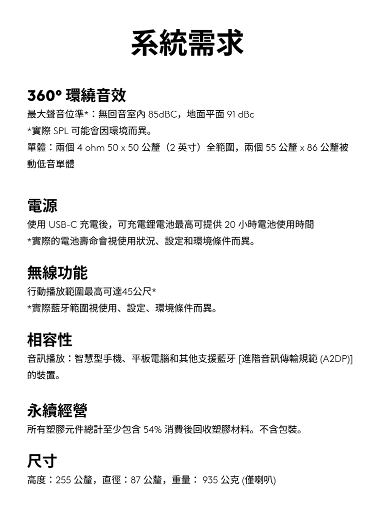 單體兩個 4 ohm 50 x 50 公釐2英寸全範圍,兩個55公釐x86 公釐被