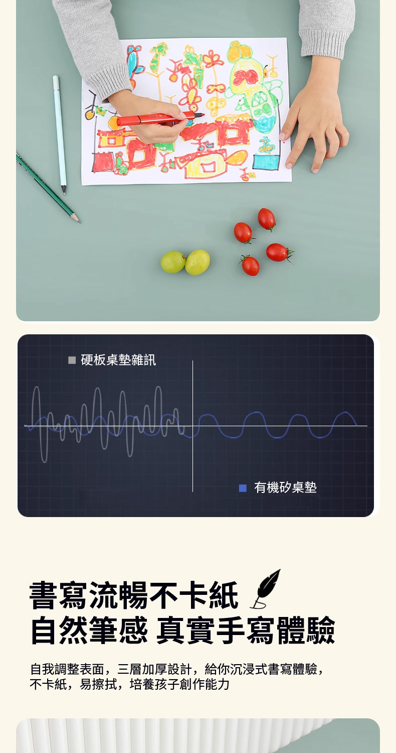 自我調整表面,三層加厚設計,給你沉浸式書寫體驗,