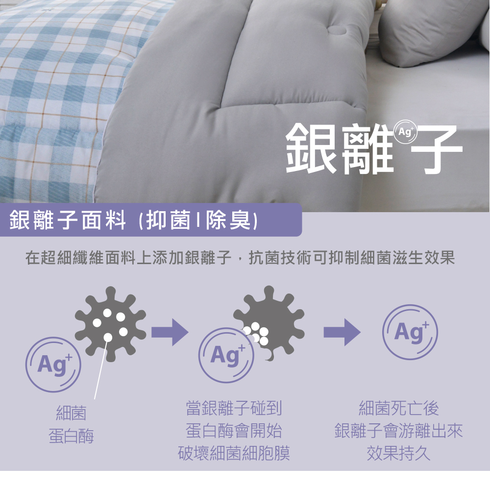 在超細纖維面料上添加銀離子,抗菌技術可抑制細菌滋生效果